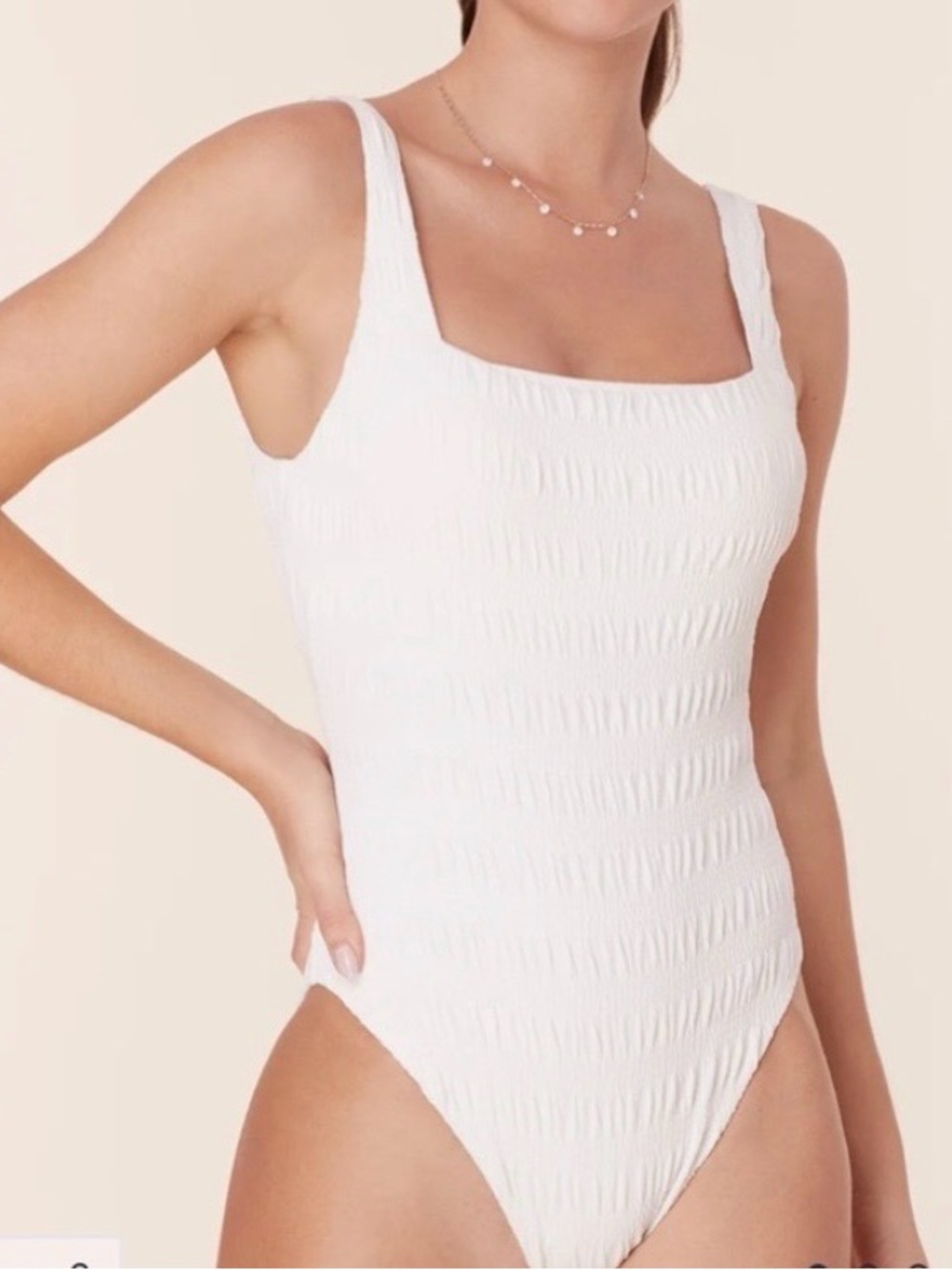 Andie Miami One-Piece Swimsuit in Sugar White